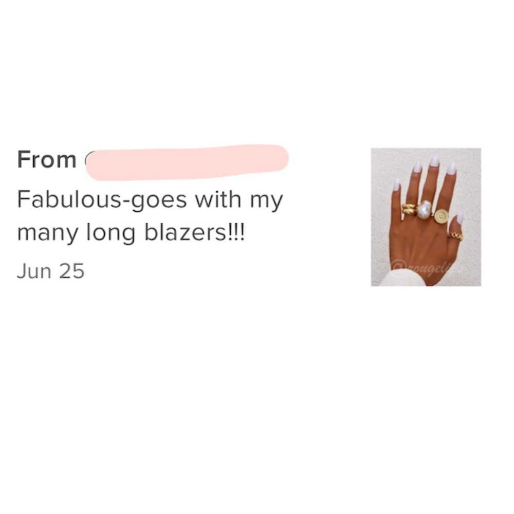 Set of 4 Fashion Rings Gold Tone Faux Pearl - Picture 6 of 6